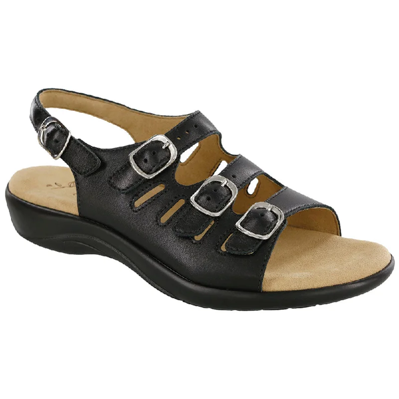 Elegant Evening Shoes Deal SAS Mystic Sandal Black Leather (Women's)