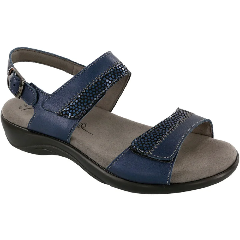 Comfortable Flats Sale SAS Nudu Sandal Navy Leather (Women's)