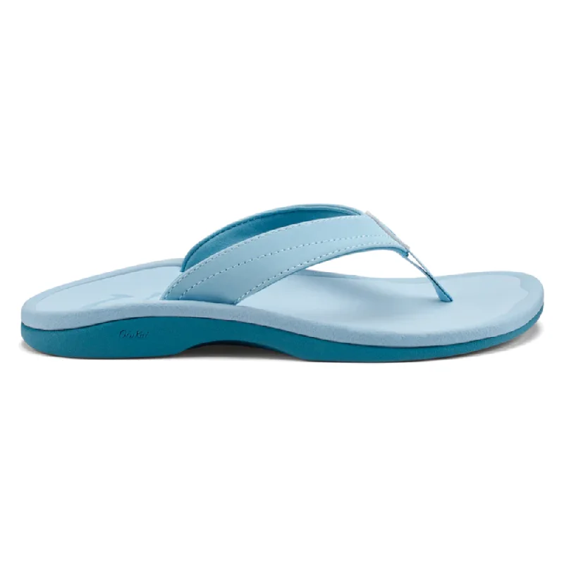 Comfortable Travel Shoes OluKai ‘Ohana Misty Blue Flip Flop Sandal (Women's)