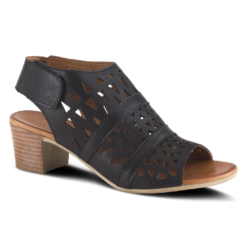 Statement Boots Offers Spring Step Dorotha Black Leather Sandal (Women's)