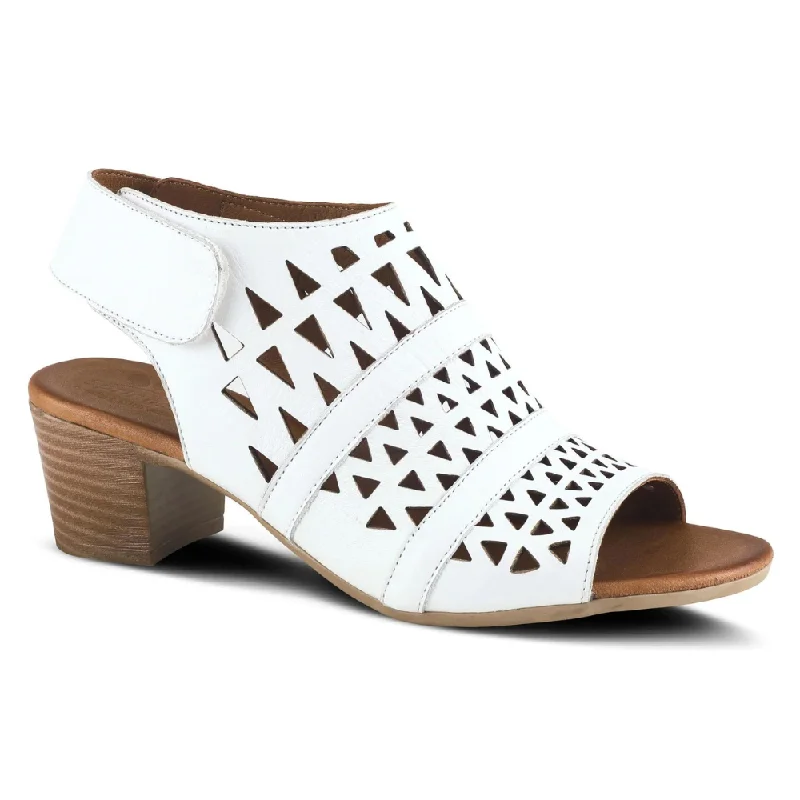 Fashionable Casual Footwear Offers Spring Step Dorotha White Leather Sandal (Women's)