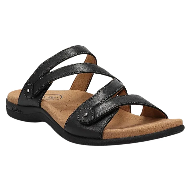 Exclusive Designer Shoes Sale Taos Double U Black Sandal (Women's)